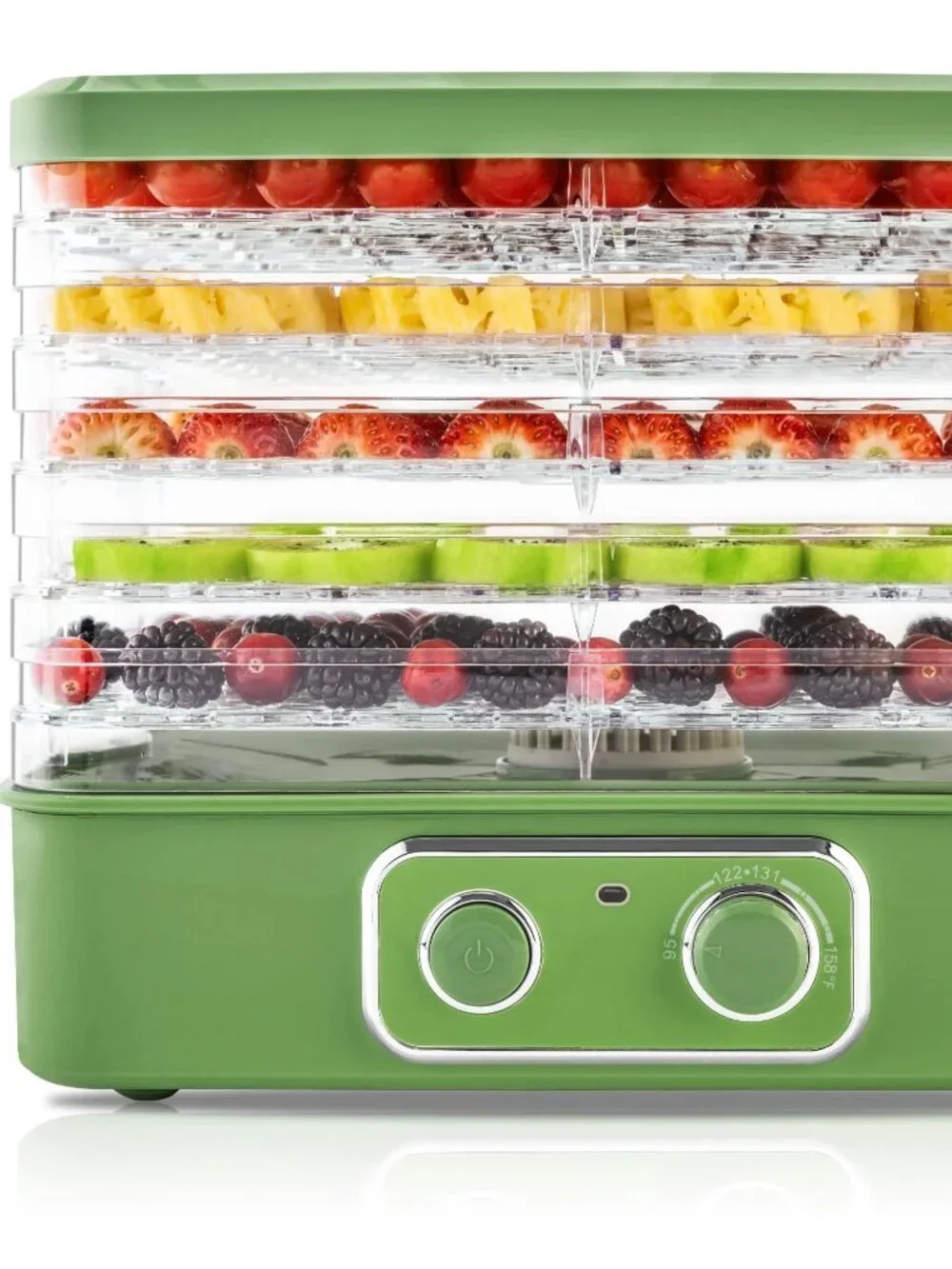 PUKOMC Food Dehydrator BPA-Free Stackable Tray Adjustable Temperature